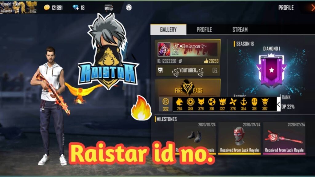 Raistar's Free Fire ID number