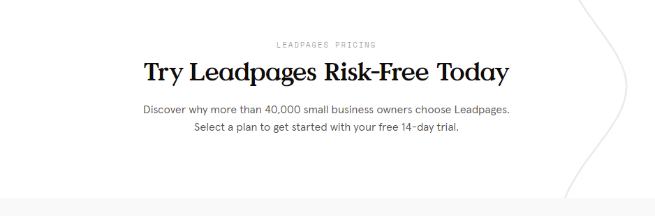 14-day free trial leadpages