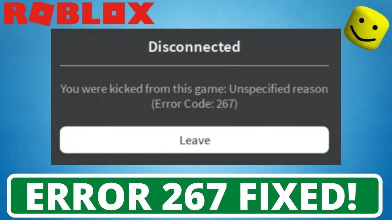 Roblox error 267