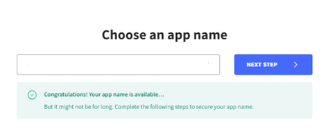 Choose the name of your app